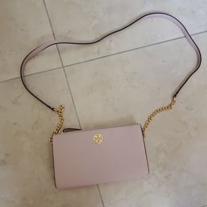 Pale pink Tory Burch Wallet on Chain (WOK)